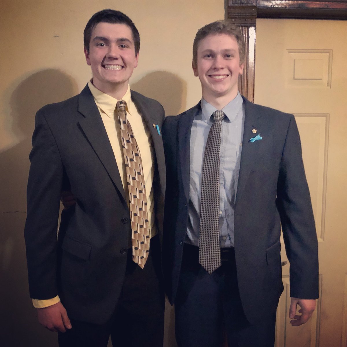 SigmaNuMNState's tweet photo. Let’s hear a Hi Rickety for our newest initiated Brothers! Ian Rostis ΛΔ 423. John Lukasik ΛΔ 424. Welcome to the Legion of Honor! #LHT #SigmaNu @SigmaNuHQ https://t.co/fvaWpamNDy