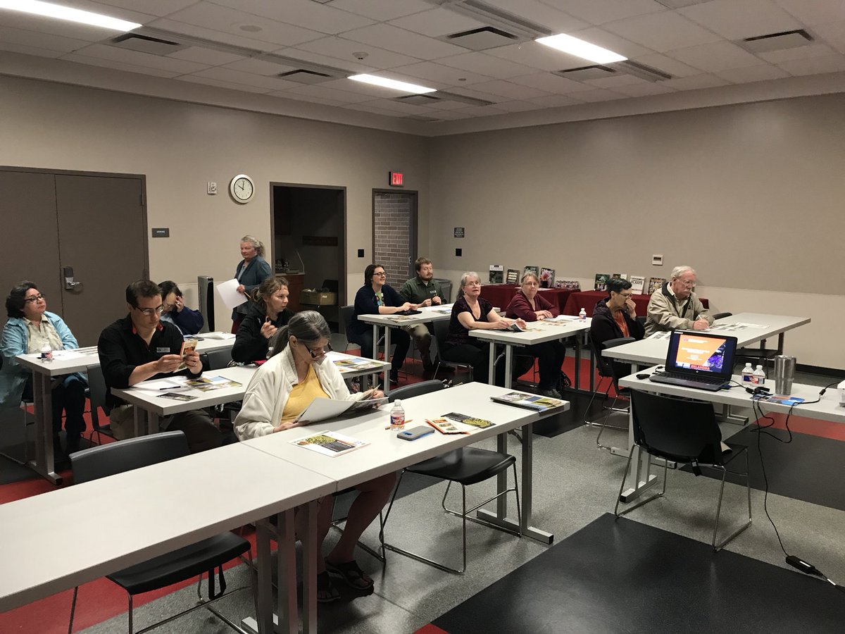 ThinkWaterOK's tweet photo. At @MetroLibraryOK ‘s Southern Oaks branch talking to folks about selecting and maintaining great water efficient landscape plants. #OKCoopExt #ThinkWaterOK https://t.co/K4NxeIHl3K