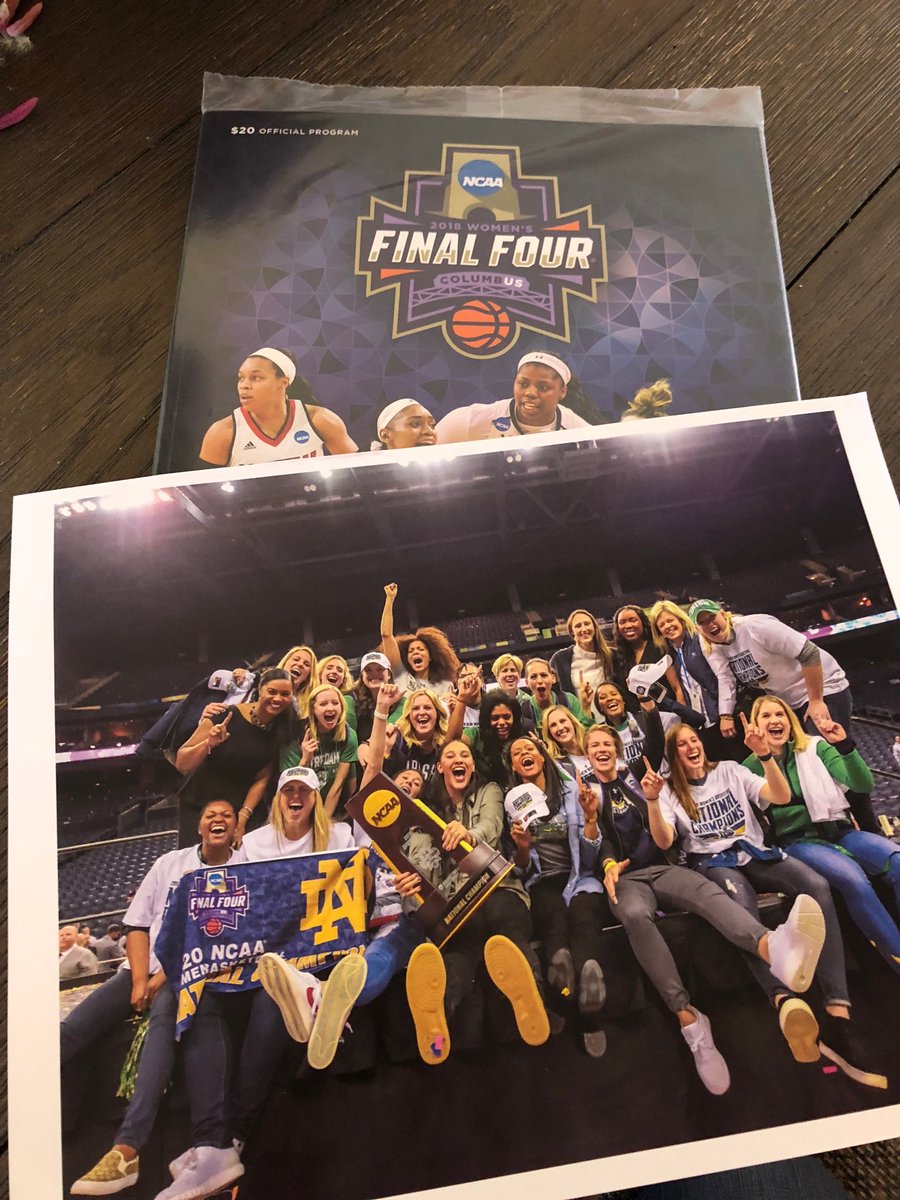 Thanks <a href="/NDMonogram/">ND Monogram Club</a> !! What a wonderful surprise and great way to remember the Final Four weekend and <a href="/ndwbb/">Notre Dame Women's Basketball</a> National Championship!!! Go Irish ☘️