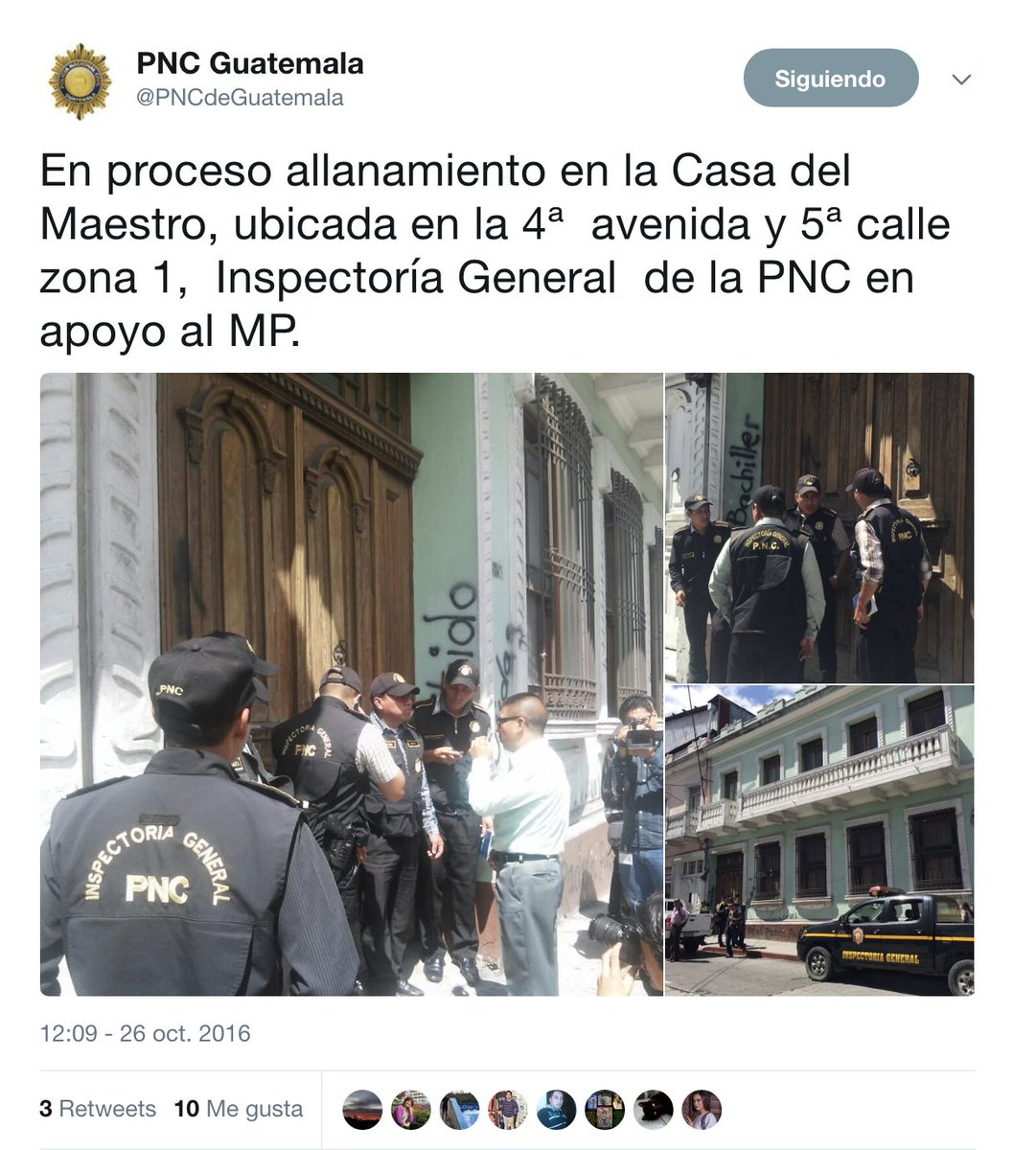LotAlvarez_gtv's tweet photo. Remodelación de la #CasaDelMaestro y equipamiento de un apartamento que usaba #JovielAcevedo en la sede del #STEG a cambio de manifestación magisterial. Los recursos eran de comisiones que pertenecían a #RoxanaBaldetti de la empresa #TOPSA. Foto ilustrativa: PNC 26-10-2016. https://t.co/aob4DxRRoZ