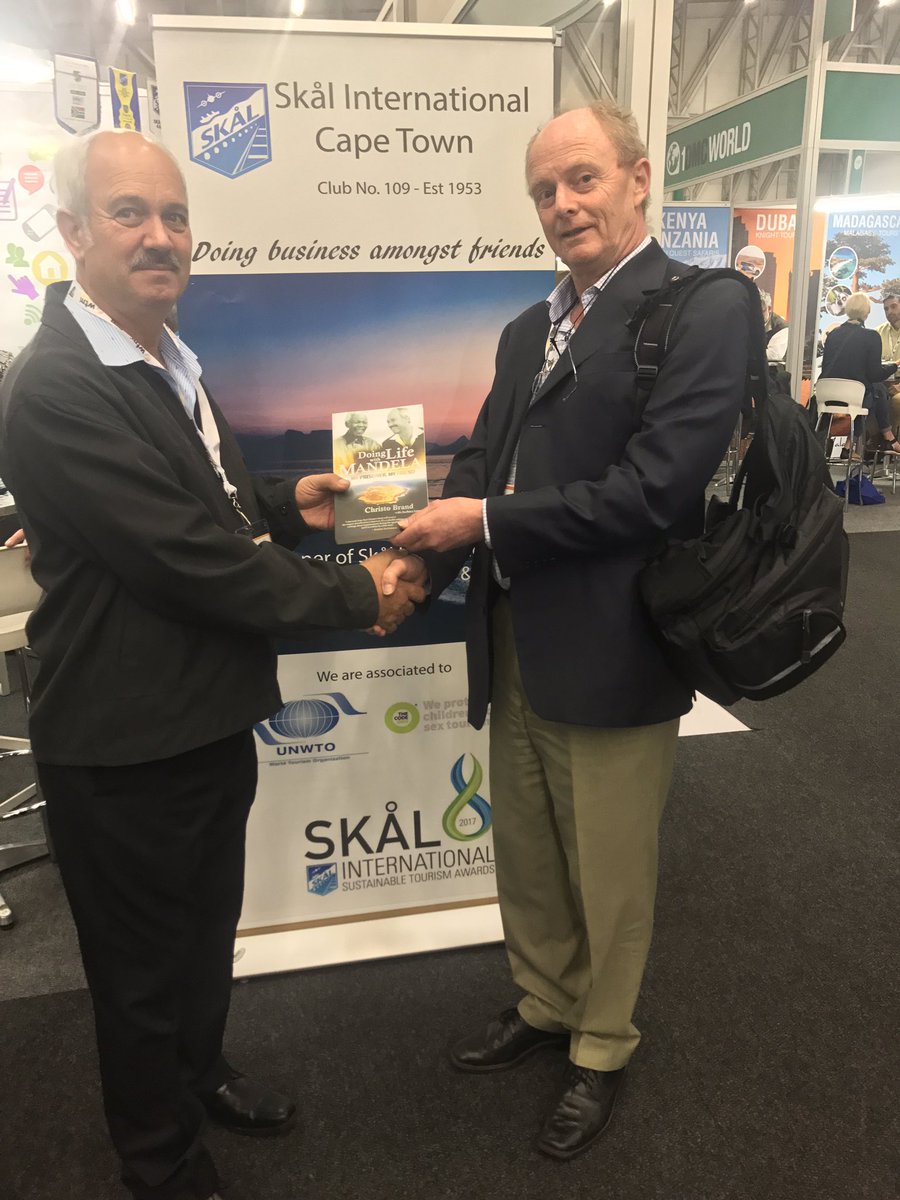 christobrand60's tweet photo. Was great catching up with Rune Engstrom at World Travel Market. Glad I could assist with a prize for the Skal function last night. #WTMA2018 #skal #madiba100 #mandela https://t.co/cLaXFMv46X