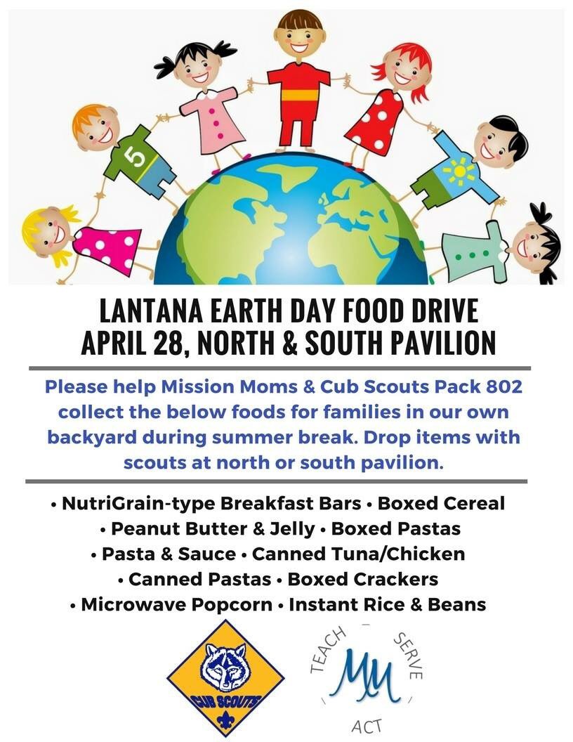 Teach. Serve. Act. Way to go Cub Scouts Pack 802 ... please consider donating!