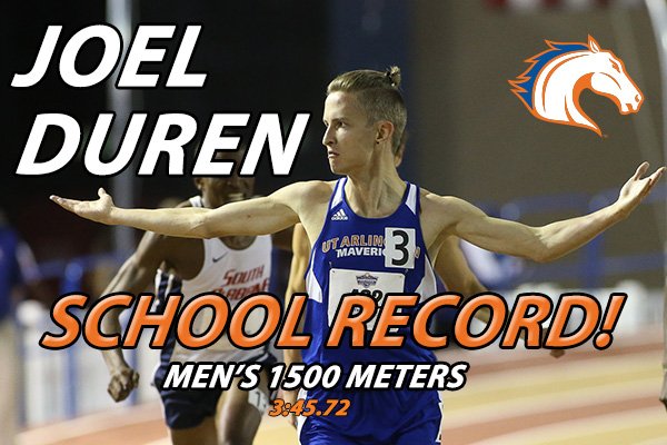 UTAMavsTFXC's tweet photo. SCHOOL RECORD 🚨🚨‼️ @Joel_Duren has broken the school's all-time record in the 1500 meters with a time of 3:45.72 at the Mt. SAC Relays. The old mark by Joel Chemwetich had stood since 1988.😲 https://t.co/xKXR35Dd2x