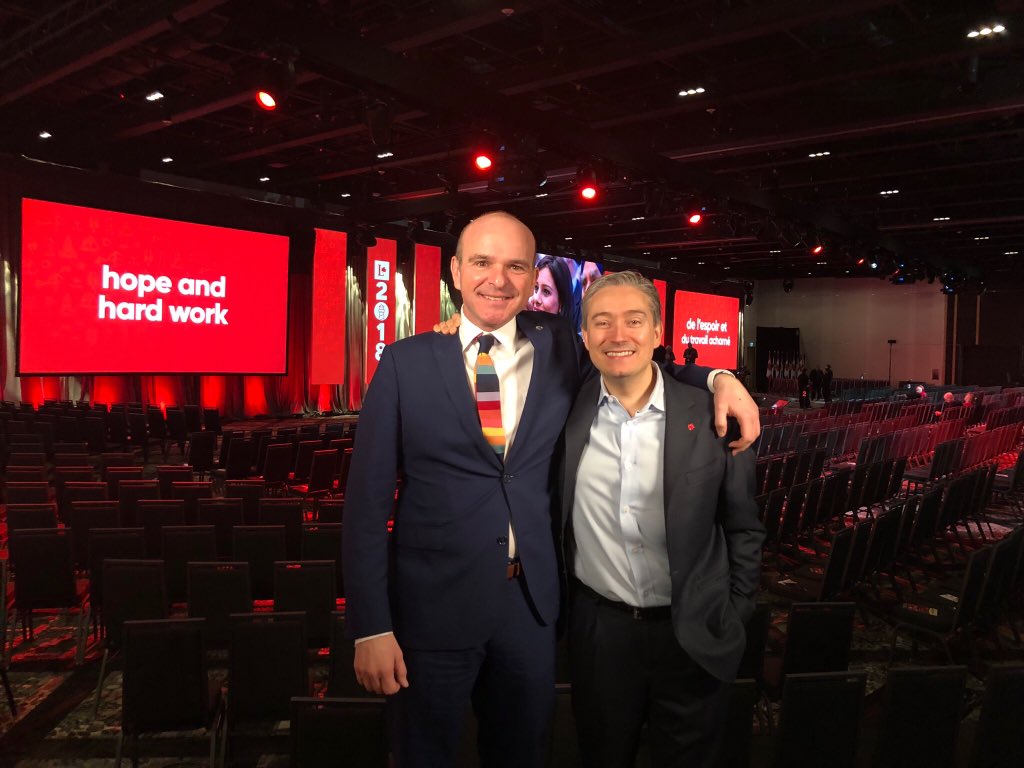 FP_Champagne's tweet photo. It’s now a tradition for my friend @R_Boissonnault and I to do #LiberalLive together at @liberal_party conventions! // C’est devenu tradition de filmer en direct avec mon ami @R_Boissonnault lors du congrès @parti_liberal! #Lib2018 https://t.co/yTWepYu7l3