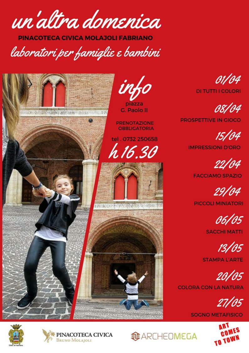 Continuano gli appuntamenti domenicali con l'arte dedicati alle famiglie alla #pinacotecamolajoli #fabriano #archeomega #didatticamuseale