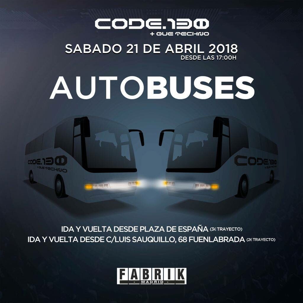 fabrikdiscoteca's tweet photo. No te pierdas nuestro #finde con La Chapa el viernes y #Code130 el sábado 🚎 https://t.co/bWJFVf5luk