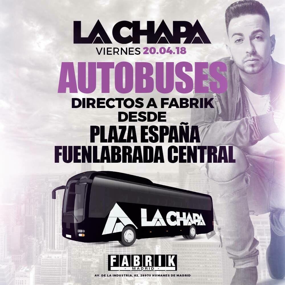fabrikdiscoteca's tweet photo. No te pierdas nuestro #finde con La Chapa el viernes y #Code130 el sábado 🚎 https://t.co/bWJFVf5luk