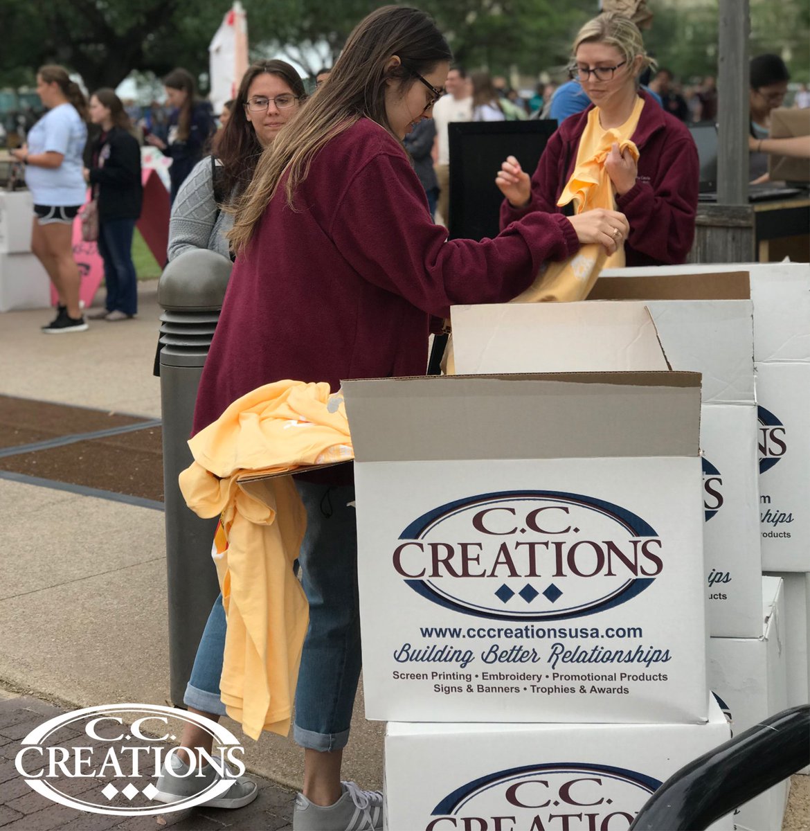 CCCreationsUSA's tweet photo. We're out at #MSCBDAY2018! Come #BEWILD and pick up one of these shirts we printed for the event! https://t.co/6kVUmLNZtM