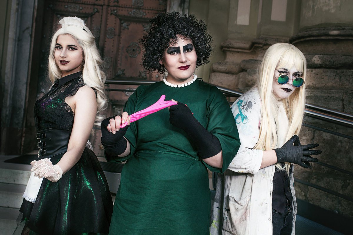 CzechFotoGeek's tweet photo. Don't dream it, be it~ 
Cosplay: Magenta, Dr. Frank-N-Furter &amp; Riff Raff from #RockyHorror 
Photo: @Z_Existence 
Friday at #AniMuc https://t.co/thP2hH5lbA