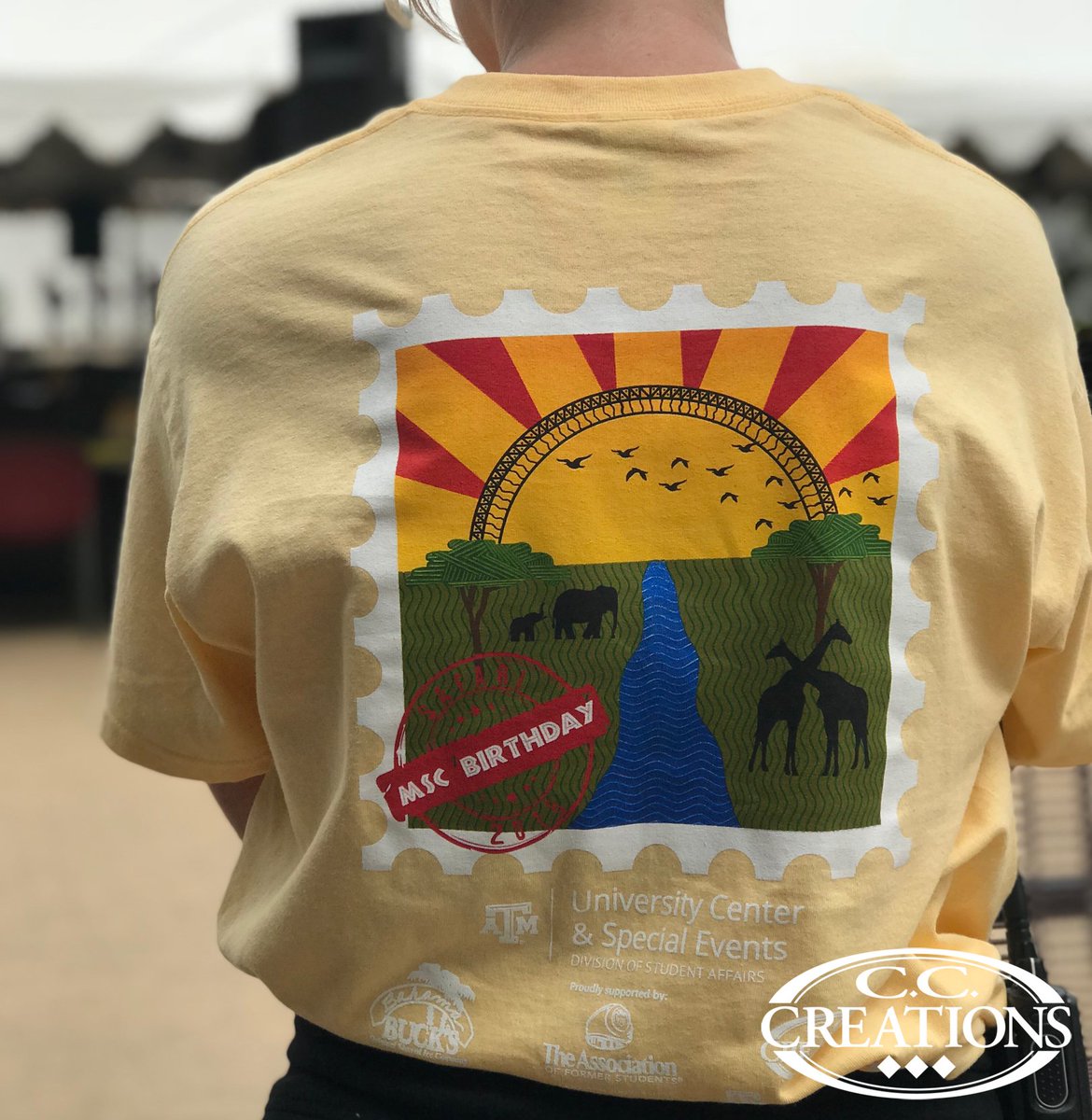 CCCreationsUSA's tweet photo. We're out at #MSCBDAY2018! Come #BEWILD and pick up one of these shirts we printed for the event! https://t.co/6kVUmLNZtM