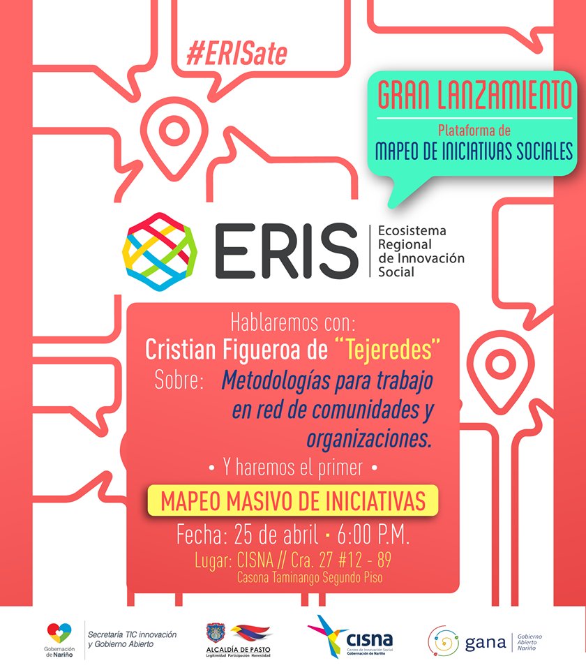 narinotic's tweet photo. Este 25 de abril #ERISate  con el lanzamiento de plataforma del #NuevoGobierno destinada al mapeo de iniciativas ciudadanas. Inscríbete en https://t.co/f5vJ9fPGFQ y asiste a las conferencias que tenemos para ti. https://t.co/z2lZ7NAjug