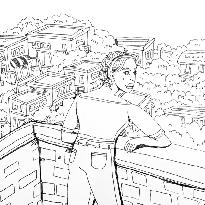 Balcony lady 