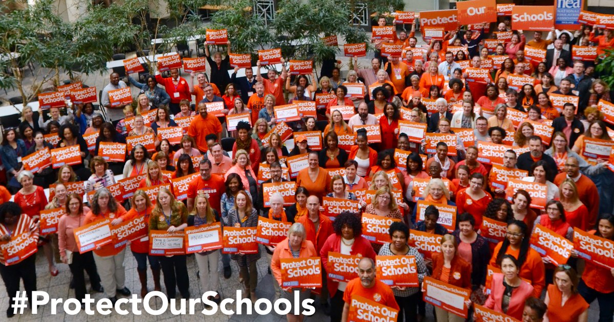NEAToday's tweet photo. Today, NEA staff join educators across the country in raising our voices to demand an end to gun violence in schools. #ProtectOurSchools https://t.co/dEAPXnVkzj