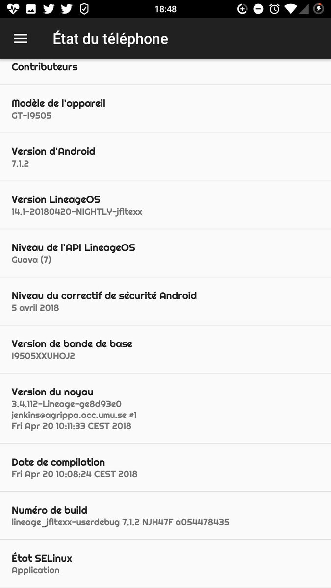 OunafFanou's tweet image. @LineageOS_ 🤘
#LineageOS 
#RomManager 
#RootCheck 
#TWRP 
#GalaxyS4
