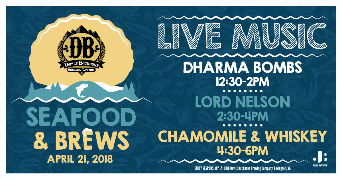 dbbrewingco's tweet photo. Join us for a day of amazing seafood, delicious beer, good times, and incredible music!  See some of our #DBHoopla '17 alums: Lord Nelson, @Chamomilewhisky and @dharma_bombs take the stage again at 2018 Seafood and Brews Festival! Buy tix here: https://t.co/0RVGgrM64M https://t.co/V81zZRZdzQ