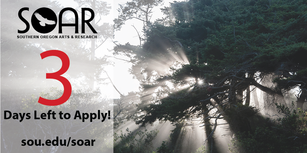 SOARsou's tweet photo. Only 3 days left to apply to SOAR! Don't miss out on this amazing opportunity to share what you are passionate about with our community. Applications due by 11:59 on April 22nd! https://t.co/4Jbi5MeIjT #SOUSOAR #SOARINGSOU #Countdown #3Days https://t.co/cLZOrjuMrK