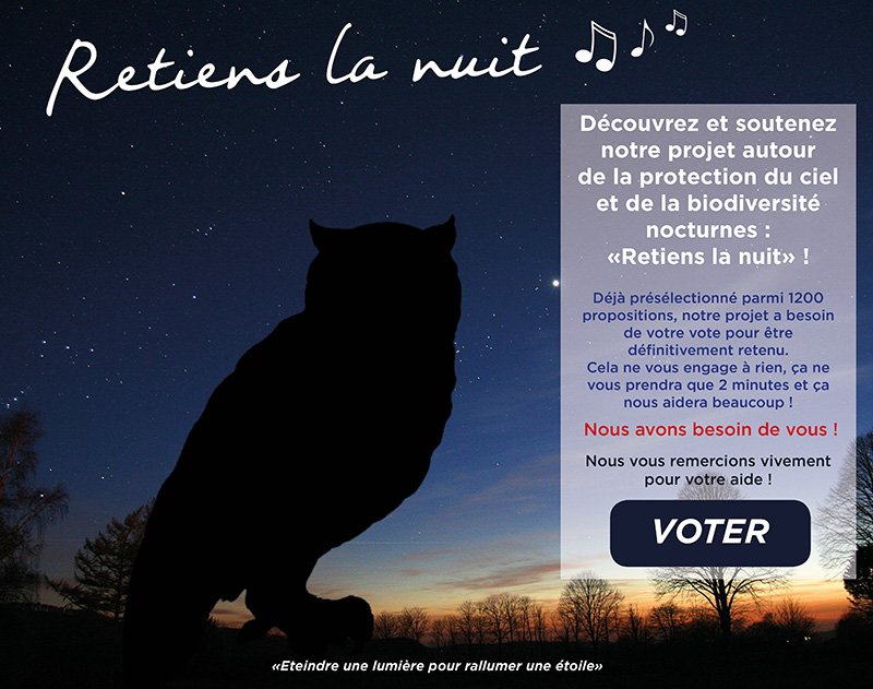 AstroFleurance's tweet image. Mon projet pour la planète : "Retiens la nuit" : le site du Ministère a été un peu perturbé et beaucoup d'entre vous nous ont signalé ne pas avoir pu voter. Tout fonctionne à nouveau, désormais. Alors, on vous rappelle le lien : monprojetpourlaplanete.gouv.fr/projects/plan-…
Merci pour votre aide