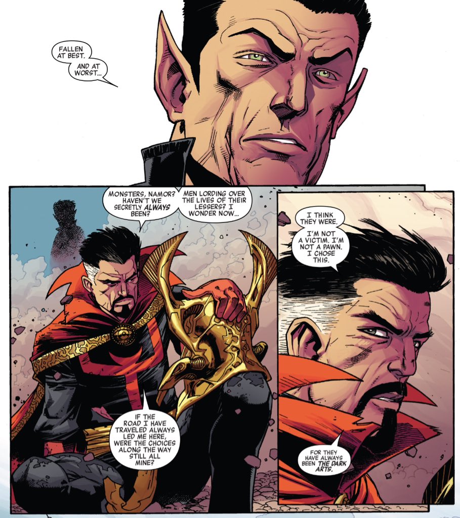 There's a sense that Hickman deals more effectively (albeit fleetingly) with the deconstruction of superheroes in "Avengers" than Spencer did when he took it as the core thesis of "Secret Empire."Superheroes are power fantasies, but isn't power terrifying?(New Avengers #22.)