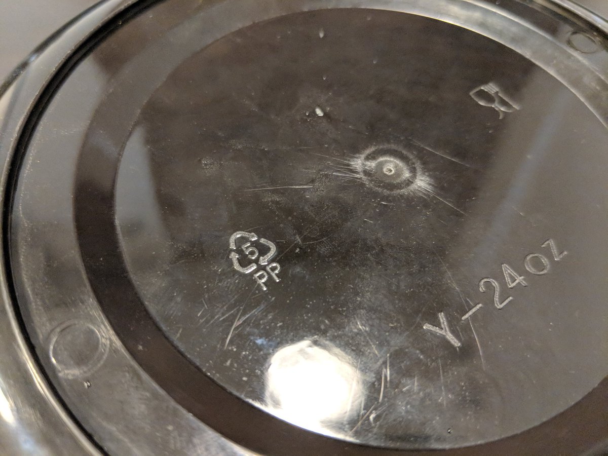 Got a black takeout container today. This symbol indicates what they of material it's made from, and does not mean it's #recyclable.

However, the question then becomes, why not.