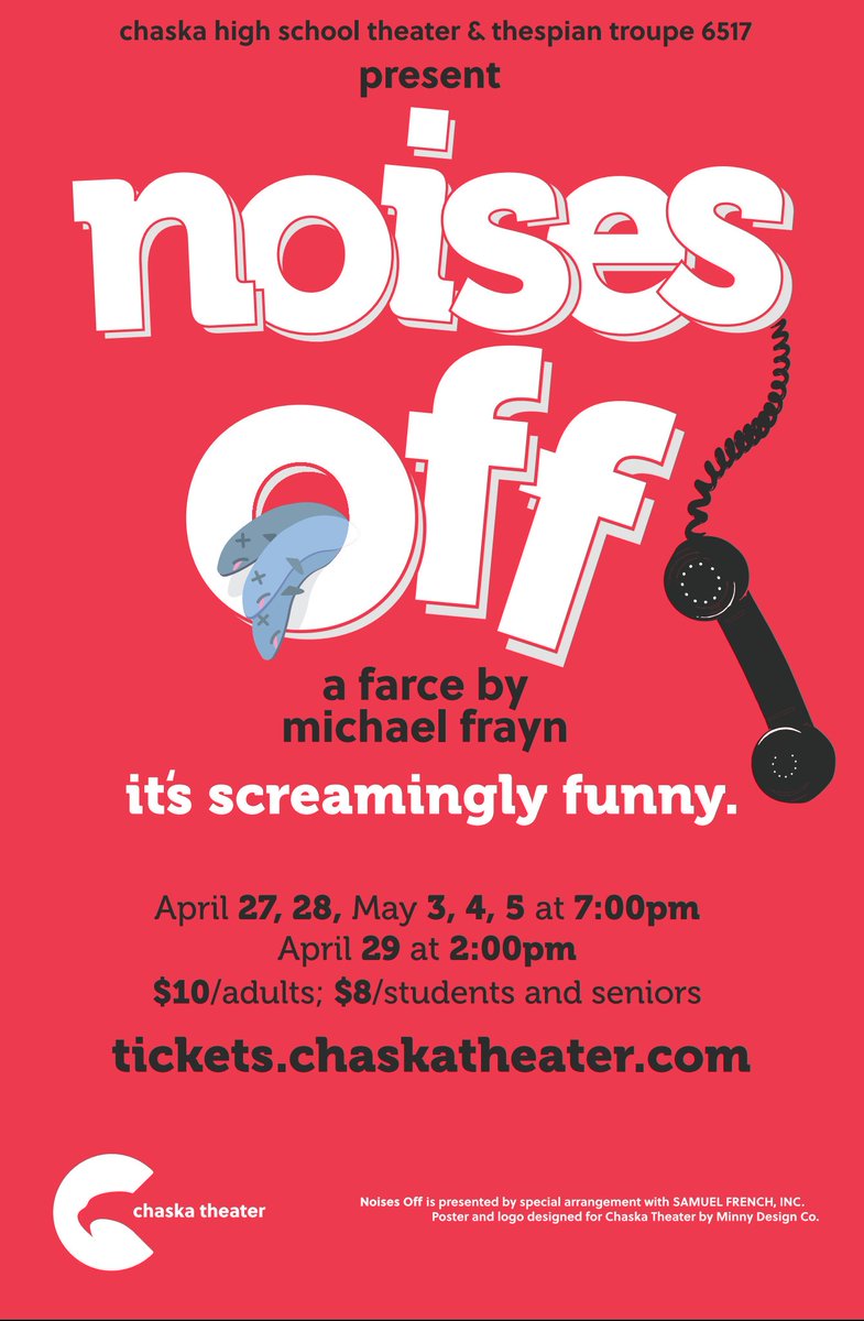 Don't forget Chaska Theater's farce within a farce Noises off opens this Thursday. Don't miss out on this absurd slapstick comedy!