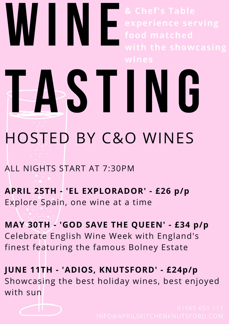 'EL EXPLORADOR' // Wednesday 25th April
A Spanish wine tasting hosted by <a href="/COwines/">C & O Wines</a> , guaranteed to have you dancing the Flamenco.
Call 01565 651 111 or pop in to book your space, only £26 per ticket