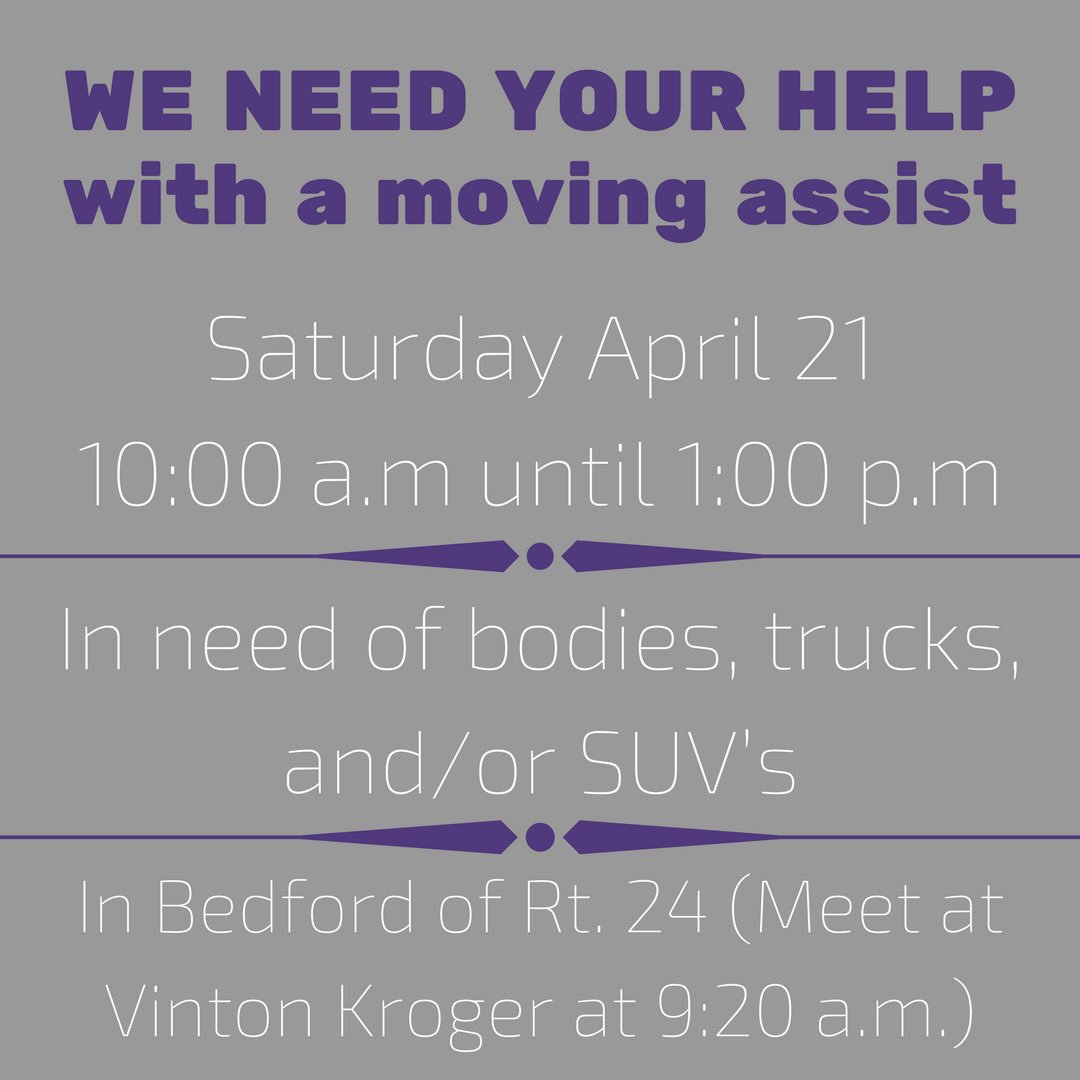 dad_disrupts's tweet photo. Tomorrow, the D.A.D. crew has been granted a 3 hour window to move a #domesticviolence survivor &amp; her children to safety. We need help moving a couple of beds, a couch/love seat, some toys, and clothes. Call 540-556-7059 if you can help! https://t.co/e8BNWYDeWY