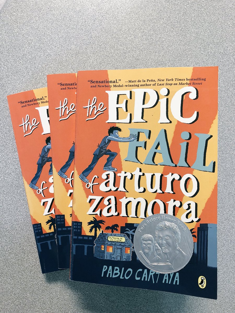 MsNewburger's tweet photo. Three students and I kicked off our lunchtime book club today! We can already tell that we are going to love this book! #friesframe https://t.co/jCdE6c23oB