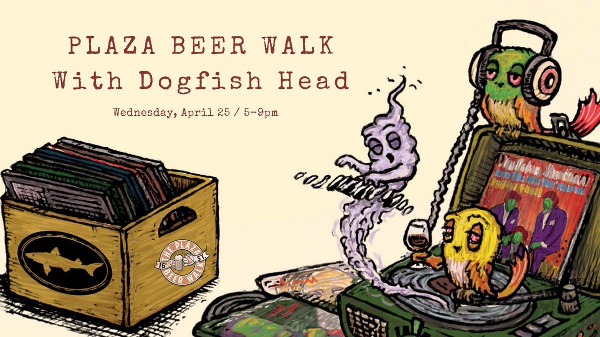 PlazaBeerWalk's tweet photo. Pull on your walking shoes ‘cause WE’RE BACK, BABY! Join us in the @plazadistrict on April 25, as we pour a ton of great @dogfishbeer - including the limited release @theflaminglips collaboration, Dragons &amp; Yum Yums Pale Ale! https://t.co/ozX8ZmtzoN https://t.co/nZi6UnyW1P