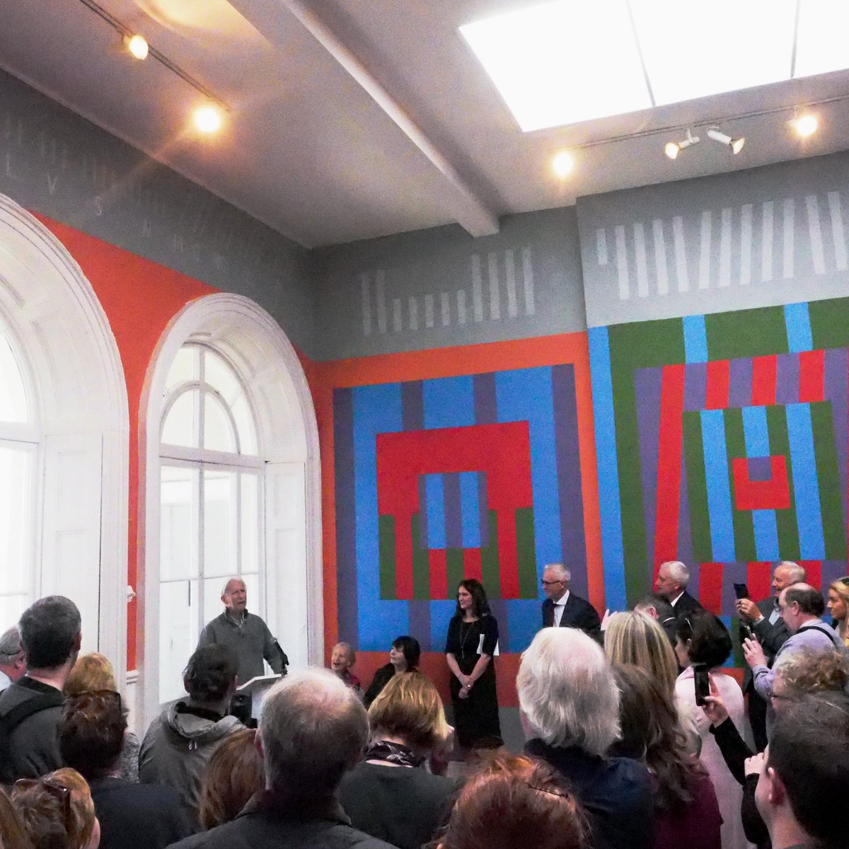 harrymooreis's tweet photo. #BrianODoherty AKA #PatrickIreland at the opening of #OneHereNow restoration @SiriusArts this afternoon. Many more related events to come in the year ahead https://t.co/V919rx1LTE