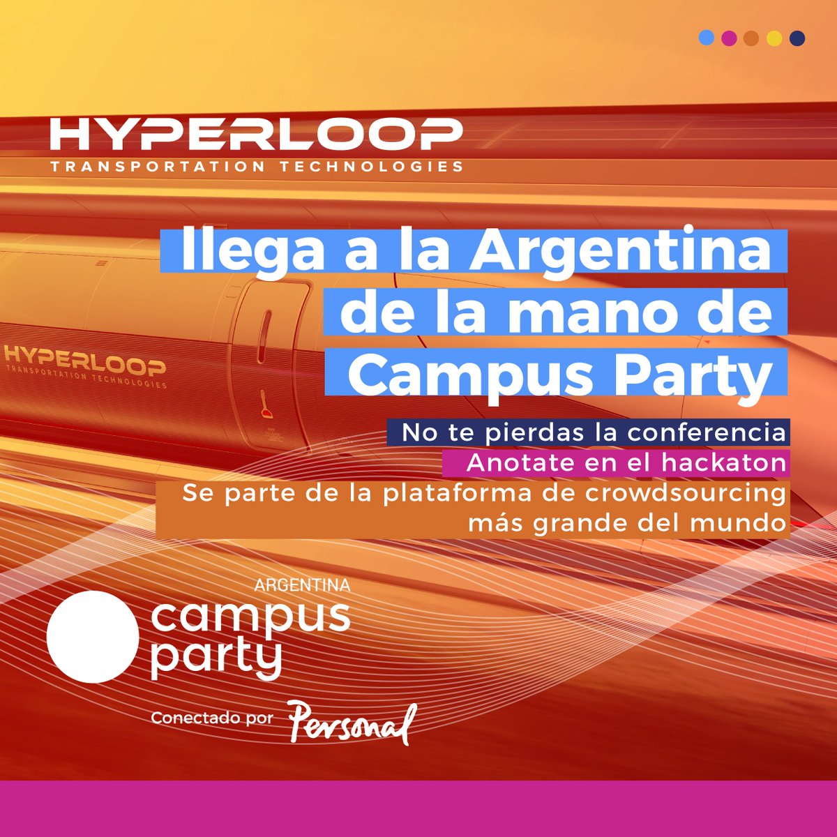 luretasp's tweet photo. Por Primera vez @hyperlooptt en la Argentina de la mano de @campuspartyar  #CPAR2 👏 https://t.co/Y5O2EaF2Wd”