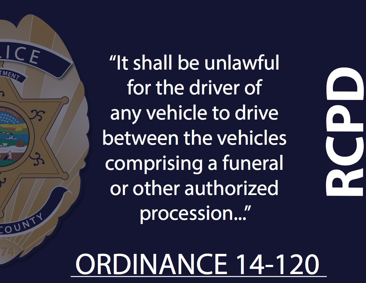 RileyCountyPD's tweet image. Do you know what's cool? 

Getting where you need to be on time. 

Do you know what's not cool?

Cutting through a funeral procession to do it.