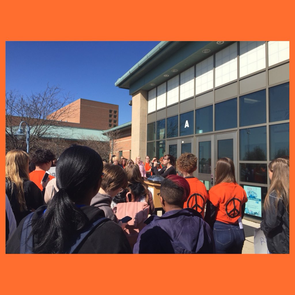 katy_burkholder's tweet photo. #PNStudentsAGV #NeverAgain the walk out was amazing 🧡 https://t.co/VcQXeFLwOU