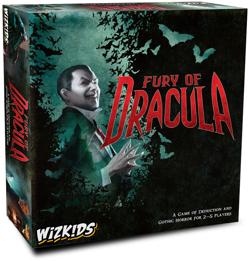 BoardGameGeek's tweet photo. Fury of Dracula returns to print from @wizkidsgames in July 2018, with this edition having "a new and improved rule book; larger, poker-sized cards; and fully painted figures for Dracula and each of the Hunters", according to the publisher. —WEM https://t.co/OxTC2r8mqi