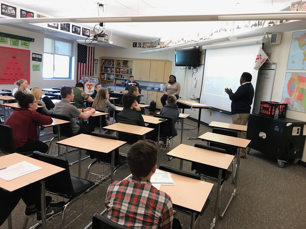 LMSWolfpack's tweet photo. LMS 8th grade Ss learn about finance and budgeting by participating in Reality Store today. https://t.co/d9Yg5oscg6