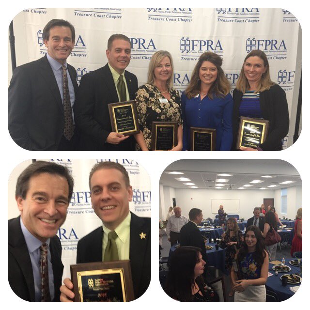 Honored to emcee Treasure Coast Image And Communicator of the Year Awards in Port St. Lucie. Major Eric Flowers, with Indian River Co. Sheriff’s Office, won Crisis Communicator of the Year award in part due to his superb work during Hurricane Irma. Congrats to all!!