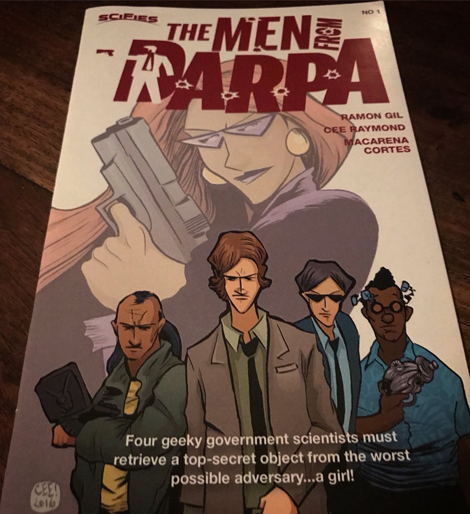 Schraderopolis's tweet photo. Excellent read here @ramonsgil The Men From DARPA - great writing, pacing, action, and humor. Ramon Gil is a true talent. #comics #scifies #indiecomics #menfromDARPA https://t.co/G9tJ6B3wrJ