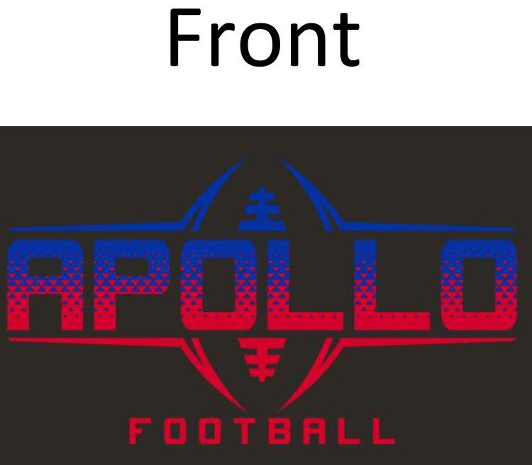 ApolloPrincipal's tweet photo. 2018 Apollo football shirts go on sale next week, if you’d like to buy one talk to any player starting Monday or stop by room 424.  Short sleeve are $16 and long sleeve are $18. https://t.co/16GqANqYAd