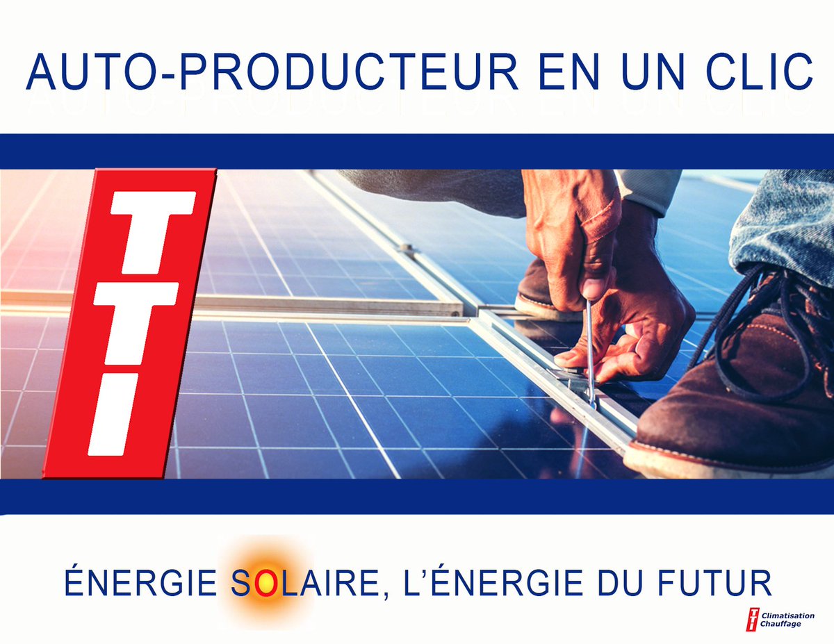 Produisez de l'énergie durable avec la plus grande 
source naturelle d'énergie renouvelable.
#TTI, #tticlimatisation, #hvac, #ENERGIESOLAIRE, #panneauxsolaires #solarenergy, #energieerenouvellable, #photovoltaique, #energiepropre, #energiealternative, #installationssolaires
