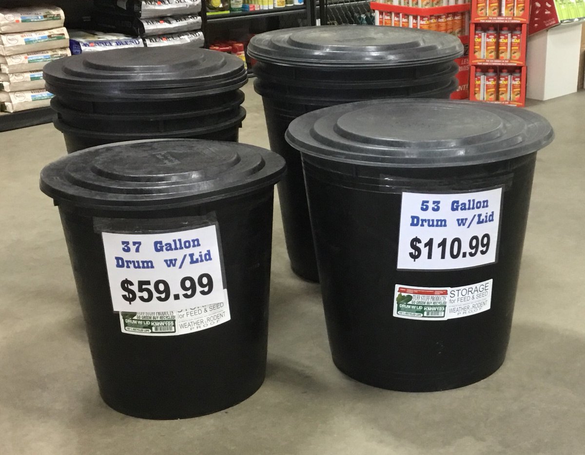 ***NEW***
Heavy plastic Storage bins with lid
Great for livestock feed, dog food, bird seed and so much more!