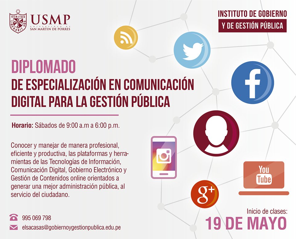 elsacasas's tweet photo. #Internet #SocialMedia #eGoverment #RRPP2.0 #TD y más en el Diplomado #ComDig @IGGP_USMP . Los mejores Profesores. Certificación Oficial. Información https://t.co/kjxE1zfbJ2 y en elsacasas@gobiernoygestionpublica.edu.pe y vía #Whatsapp 995069798.
Inicio de clases: 19 de mayo. https://t.co/KJDtaX3ncr