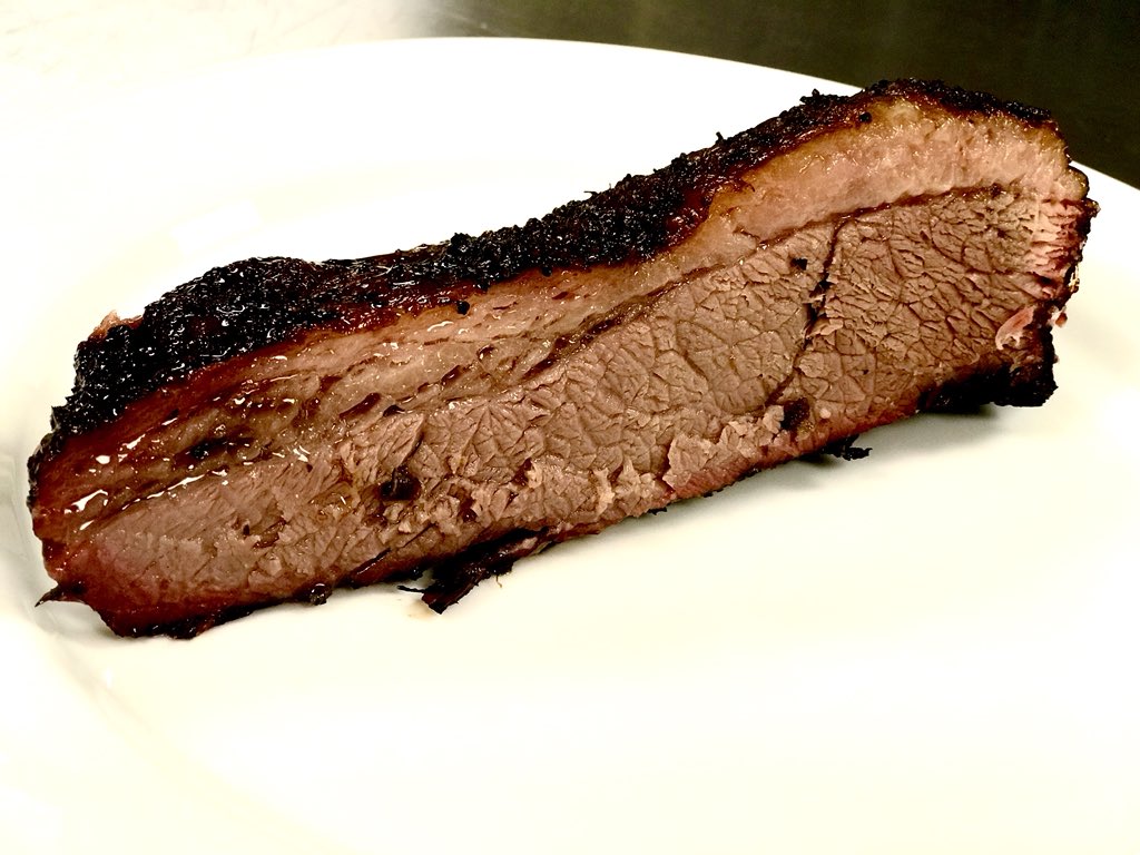 13 hour smoked beef brisket. Beautiful bark outside of this deliciously tender juicy beef. So excited that <a href="/MeadowsDelphos/">Meadows of Delphos</a> residents get top notch bbq.