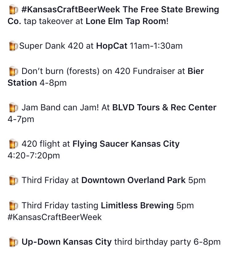eleventhreeKC's tweet photo. Happy #420 #KansasCraftBeerWeek #FriYAY 🍺🙌🏼😊 https://t.co/srocCzcdpD