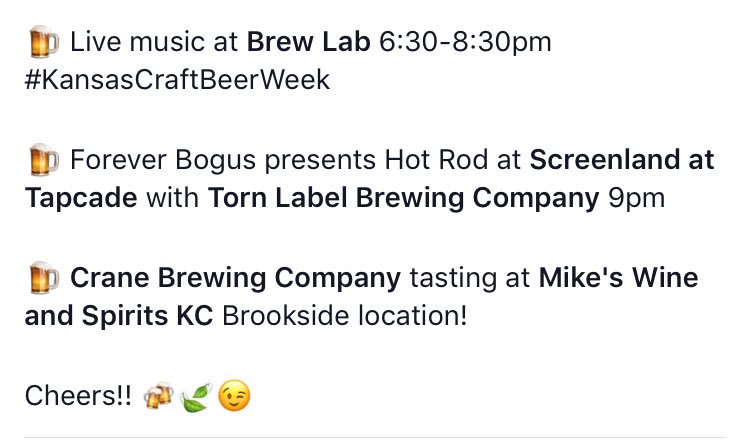 eleventhreeKC's tweet photo. Happy #420 #KansasCraftBeerWeek #FriYAY 🍺🙌🏼😊 https://t.co/srocCzcdpD