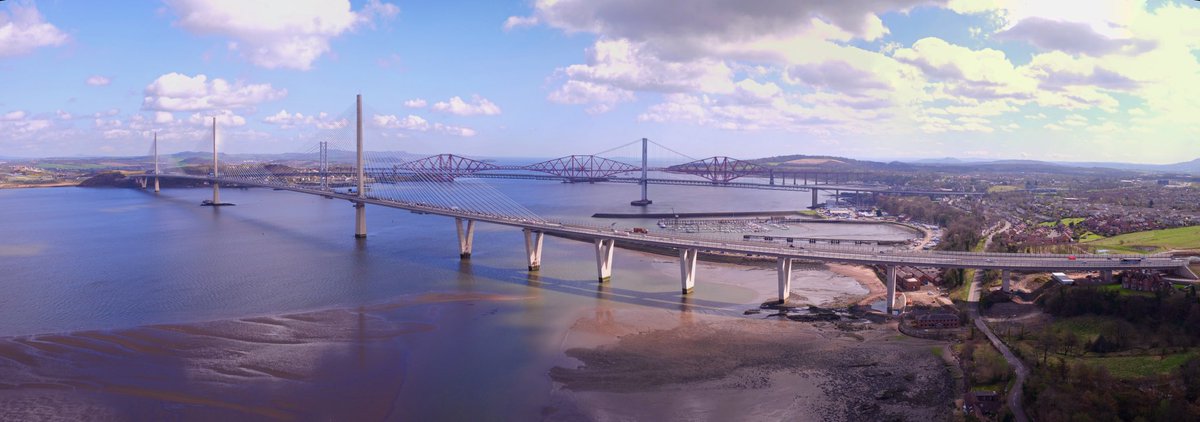 droneglasgow's tweet photo. Back to the Queensferry Crossing today. Had a wee helper this time https://t.co/EL2PcZ7e3i