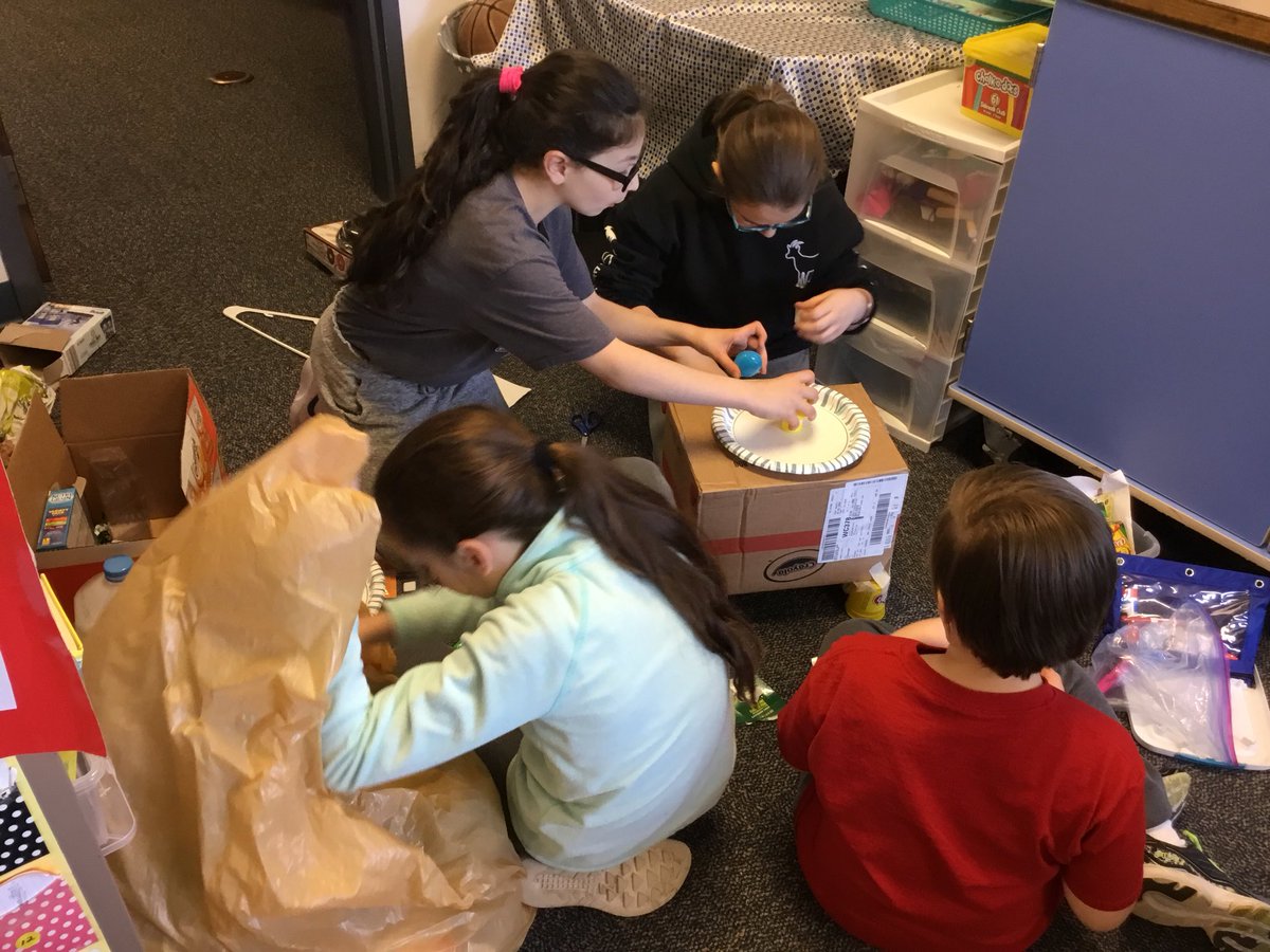 Welsh_Liberty's tweet photo. We’re celebrating Earth Day by making artifacts out of recycled goods! #EarthDay2018 #CardboardChallenge @Liberty_D135 @iTeacher5th @imagination @ConnectMinds https://t.co/zxR0w2KjbM