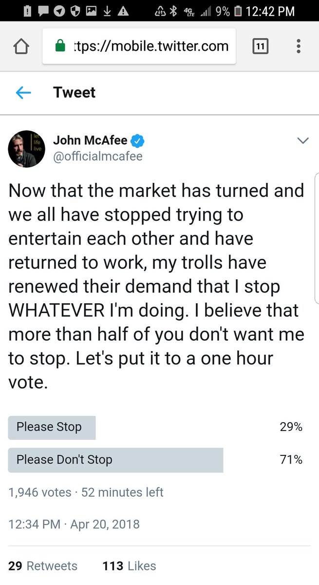 With almost 2,000 votes I stopped the poll to give us a rest. The number of votes is statistically valid. Clearly, more than 70% of my followers don't want me to stop doing what I'm doing. For those in the minority, climb on board or sit on the sidelines.