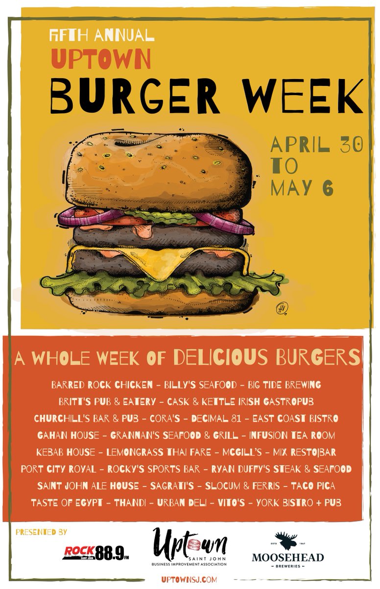 it's Burger Week and it's contest time! We want to see your burger pics! Tweet them and use #BurgerWeekSJ for a chance to win a @mooseheadlager prize pack! @rock889FM
