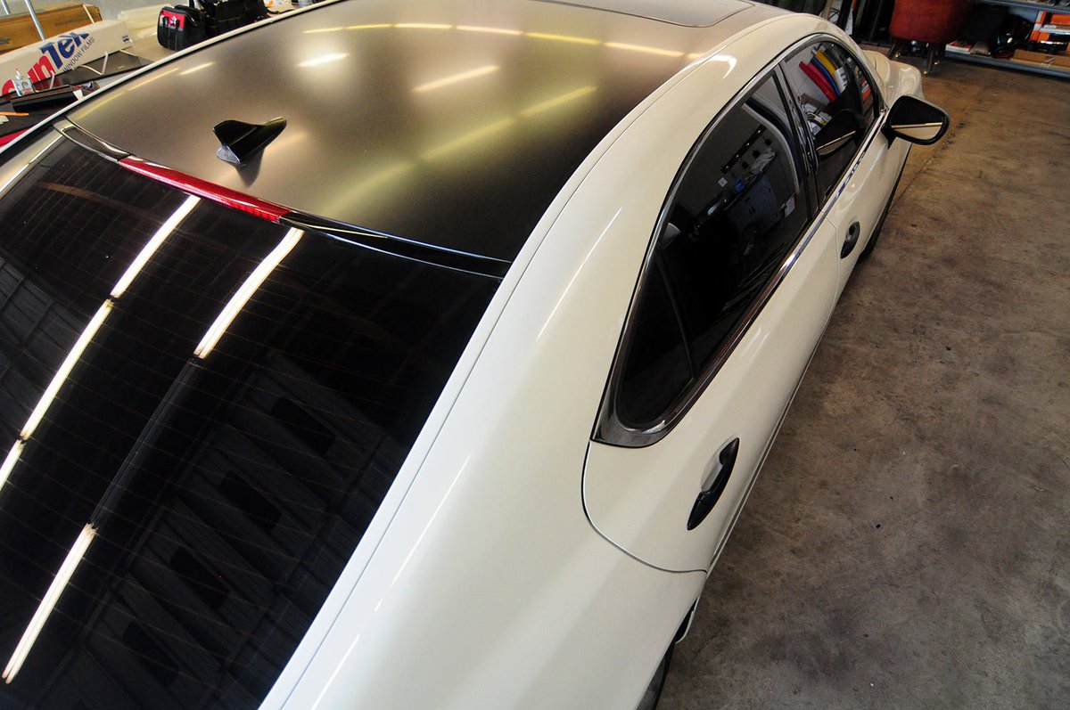 fastlanetintsaz's tweet photo. Roof Wrap, Roof Wrap, Roof Wrap.... say that ten times fast! 😆 Hood and roof wraps are going to be our May 2018 special, $245 (reg $275). Completely changes the look of your car. Choose matte black, carbon fiber, or something else that strikes your fancy. https://t.co/Qjda19ilRc