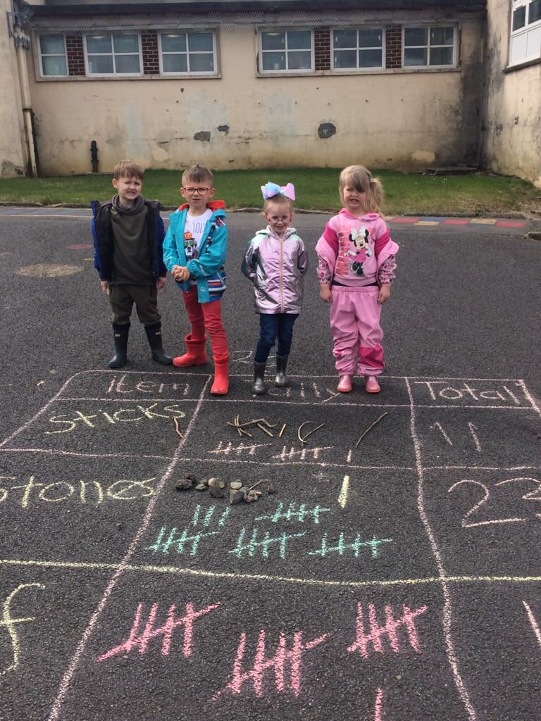 netherthirdps's tweet image. Primary 1 had fun at the garden collecting stones,sticks and leaves. They then counted how many they had collected and put the information into a tally chart. @EANumeracy  @eaclost