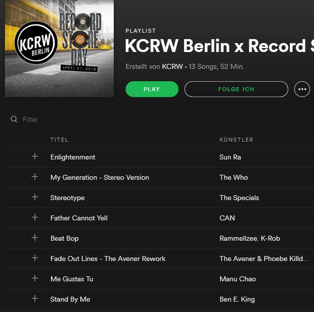 CGBerlinPodcast's tweet photo. What, in your opinion, is the greatest #single of all time? We asked #Berlin's record store owners in advance of #RecordStoreDay2018, and made a playlist for your listening pleasure: https://t.co/X7JFDrDcDQ 
#RecordStoreDay #RecordStoreDayGermany #RecordStoreDayDE https://t.co/KQinT72nXm